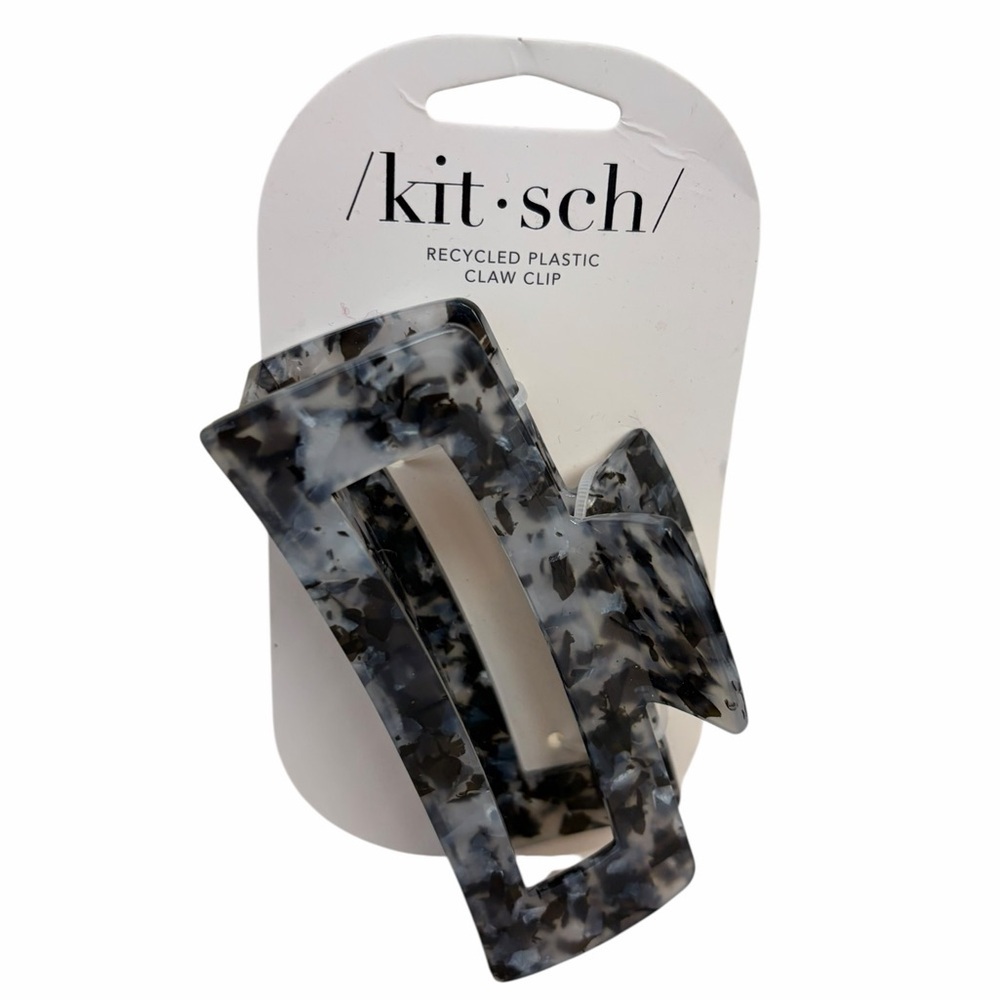 Kitsch Recycled Plastic Claw Clip – Marble Black/Gray